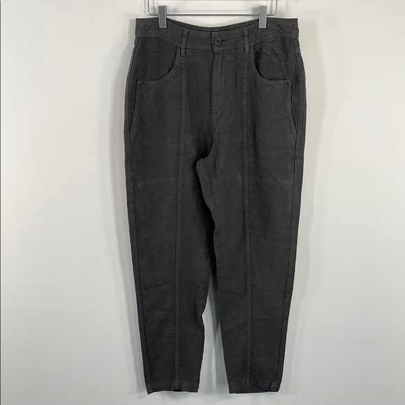 Wrap London Pants - NWY Wrap London High Waisted Lantern Leg 100% Linen Pants in Slate Sz 8